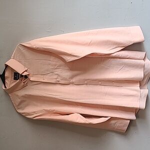 Men's XL Stafford peach long sleeve button up shirt 17 34-35 Oxford travel